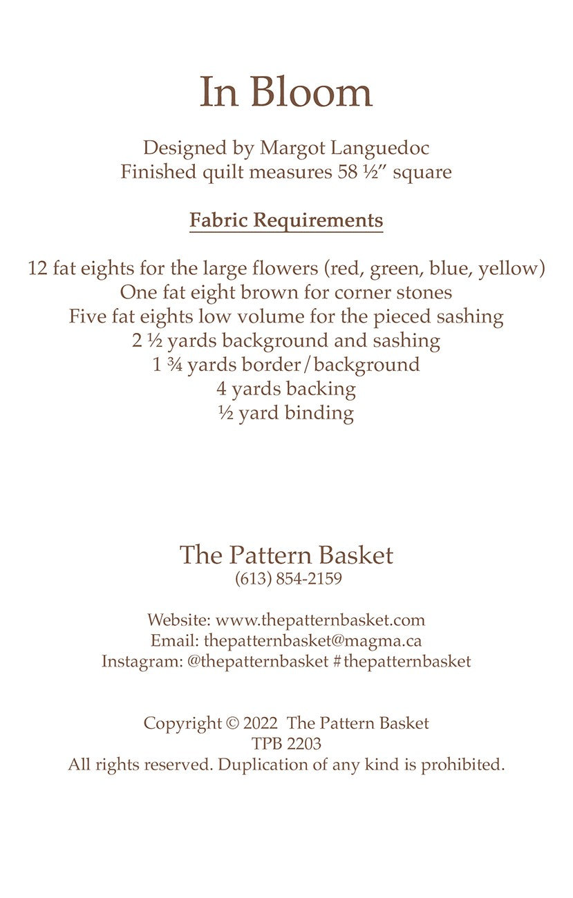 In Bloom Quilt Pattern by The Pattern Basket