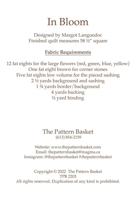 In Bloom Quilt Pattern by The Pattern Basket
