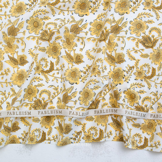 Indian Block Prints: Cottage by Fableism - Country Floral Yellow BPCT-08-CTY-YELLOW