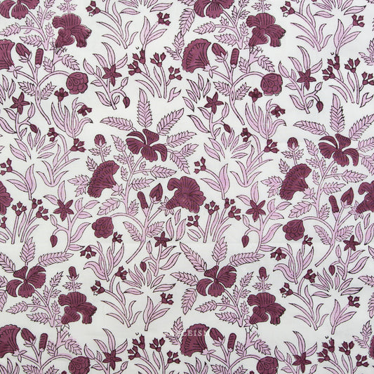 Indian Block Prints: Cottage by Fableism - Cozy Floral Purple BPCT-09-COZ-PURPLE