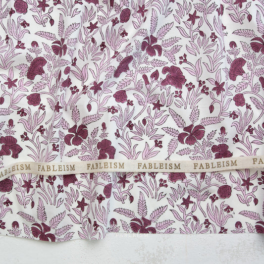 Indian Block Prints: Cottage by Fableism - Cozy Floral Purple BPCT-09-COZ-PURPLE