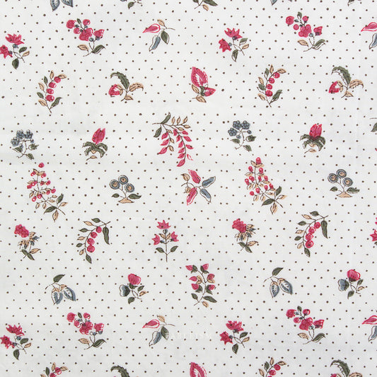 Indian Block Prints: Cottage by Fableism - Dottie Floral Cream BPCT-05-DOT-CREAM