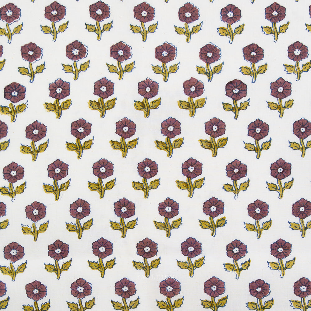 Indian Block Prints: Cottage by Fableism - Flowerling Eggplant BPCT-10-FWG-EGGPLANT