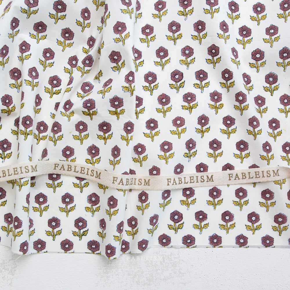 Indian Block Prints: Cottage by Fableism - Flowerling Eggplant BPCT-10-FWG-EGGPLANT