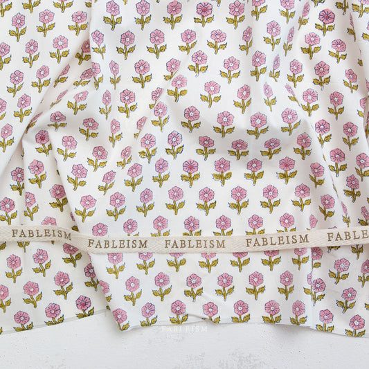 Indian Block Prints: Cottage by Fableism - Flowerling Pink BPCT-10-FWG-PINK