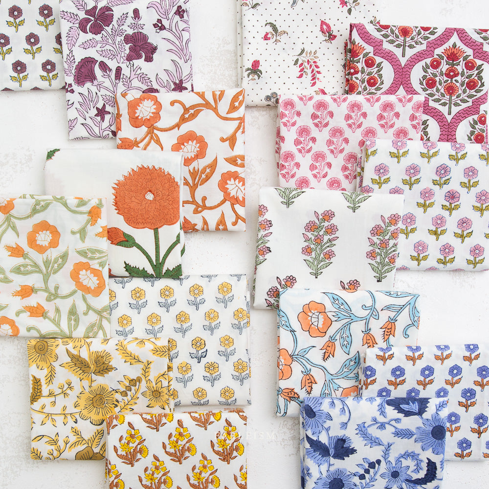 Indian Block Prints: Cottage by Fableism - Flowerling Violet BPCT-10-FWG-VIOLET