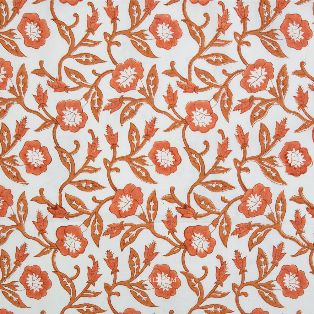 Indian Block Prints: Cottage by Fableism - Trumpet Vines Sienna BPCT-02-TMP-SIENNA