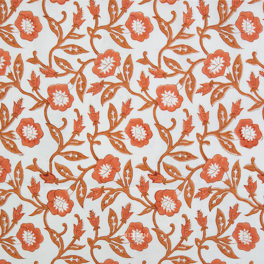 Indian Block Prints: Cottage by Fableism - Trumpet Vines Sienna BPCT-02-TMP-SIENNA
