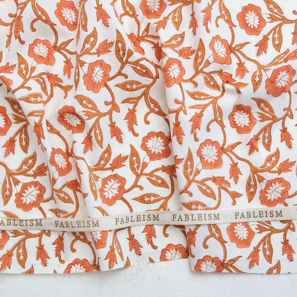 Indian Block Prints: Cottage by Fableism - Trumpet Vines Sienna BPCT-02-TMP-SIENNA