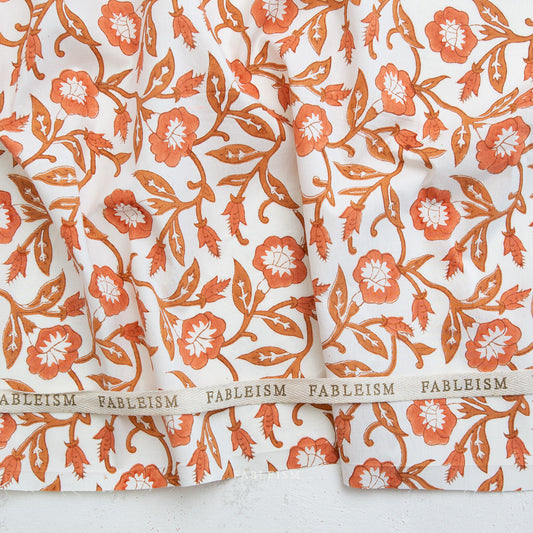 Indian Block Prints: Cottage by Fableism - Trumpet Vines Sienna BPCT-02-TMP-SIENNA