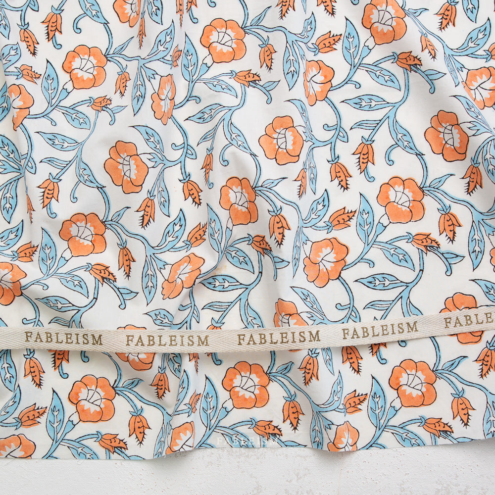 Indian Block Prints: Cottage by Fableism - Trumpet Vines Winter BPCT-02-TMP-WINTER