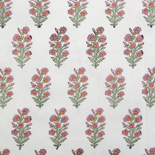 Indian Block Prints: Cottage by Fableism - Wild Floral Blushing BPCT-06-WLD-BLUSHING