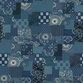 Indigo Blooming by Debbie Maddy: Koraju Patchwork Navy 48098 12