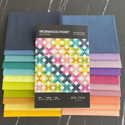 Ironwood Point Quilt by Holly Clarke Designs featuring Art Gallery Pure Solids - Quilt Kit - Multiple Sizes
