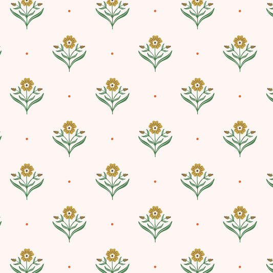 It Was The 70's by Cora Vickers : Retro Blossoms Ivory 2293-80