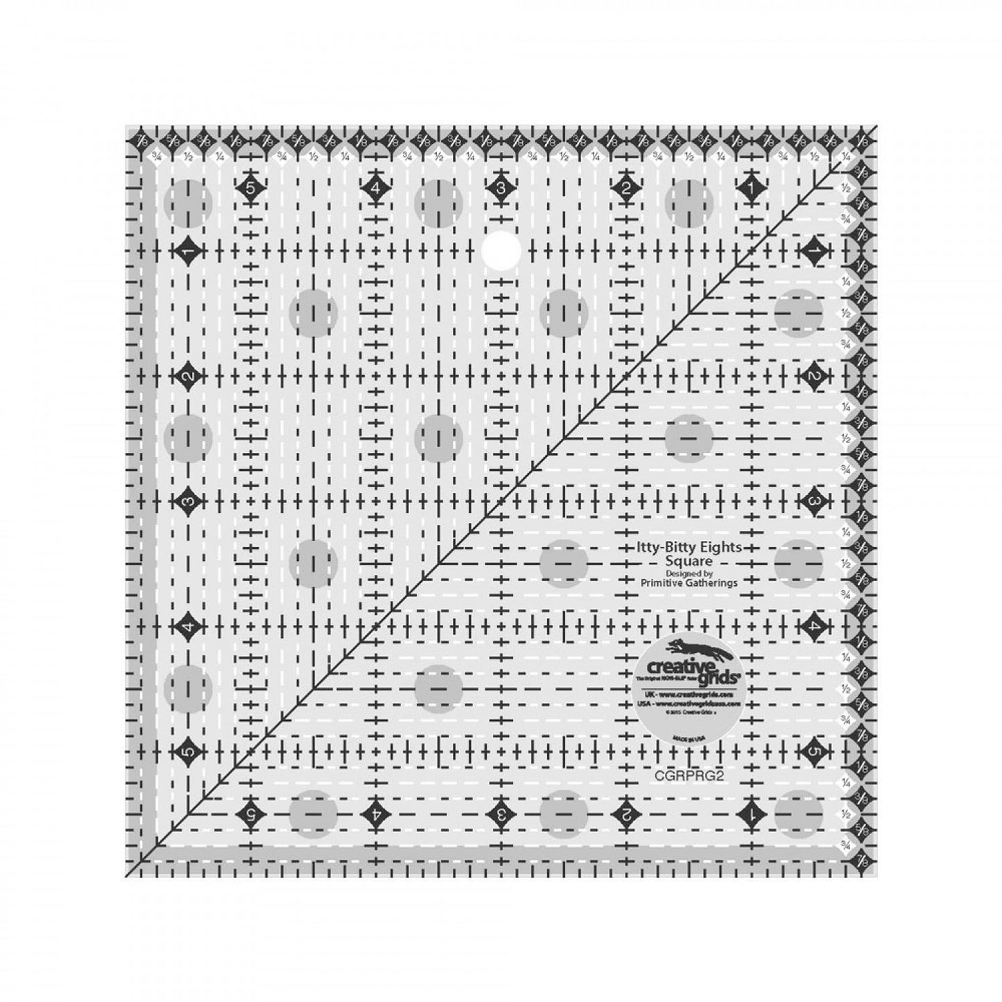 IttyBitty Eights Square Quilt Ruler 6in x 6in CGRPRG2