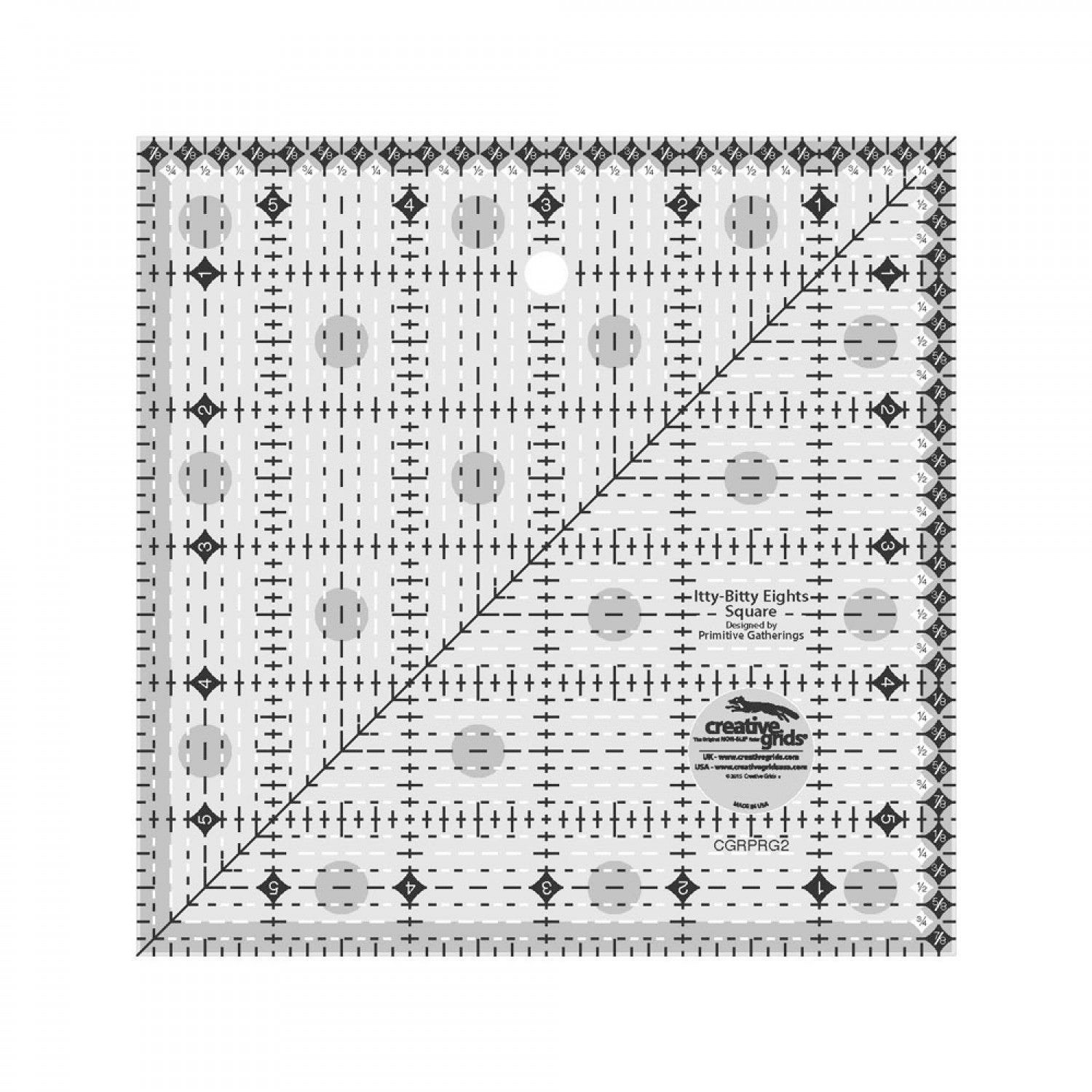 IttyBitty Eights Square Quilt Ruler 6in x 6in CGRPRG2