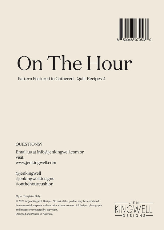 Gathered - Quilt Recipes 2 by Jen Kingwell Designs : On The Hour Mylar Template Set