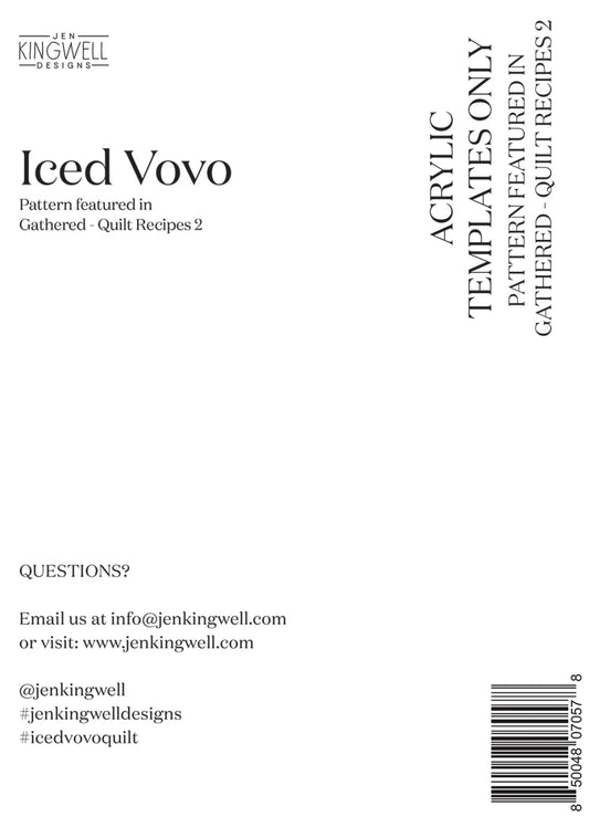 Gathered - Quilt Recipes 2 by Jen Kingwell Designs : Iced Vovo Acrylic Template Set