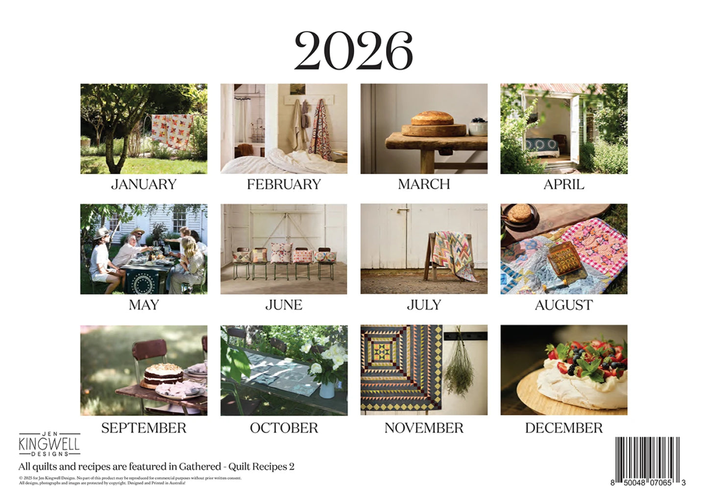 2026 Calendar by Jen Kingwell Designs