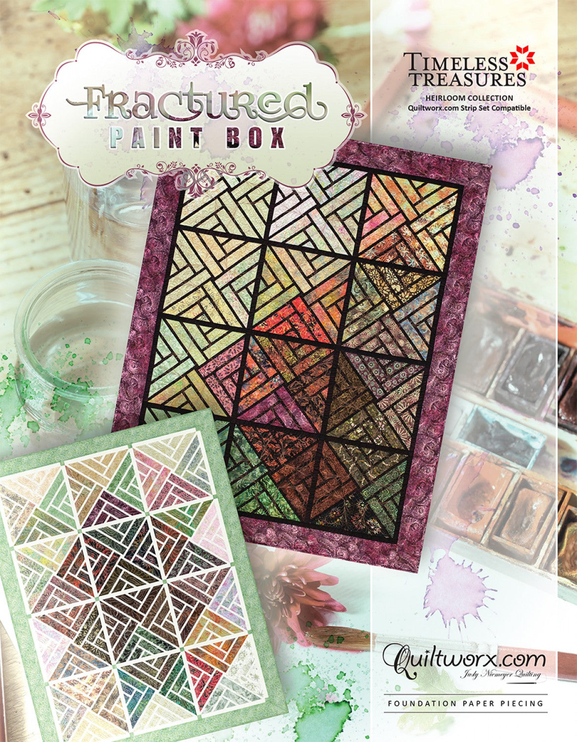 Fractured Paint Box Foundation Paper Piecing # JNQ129P - Special Order