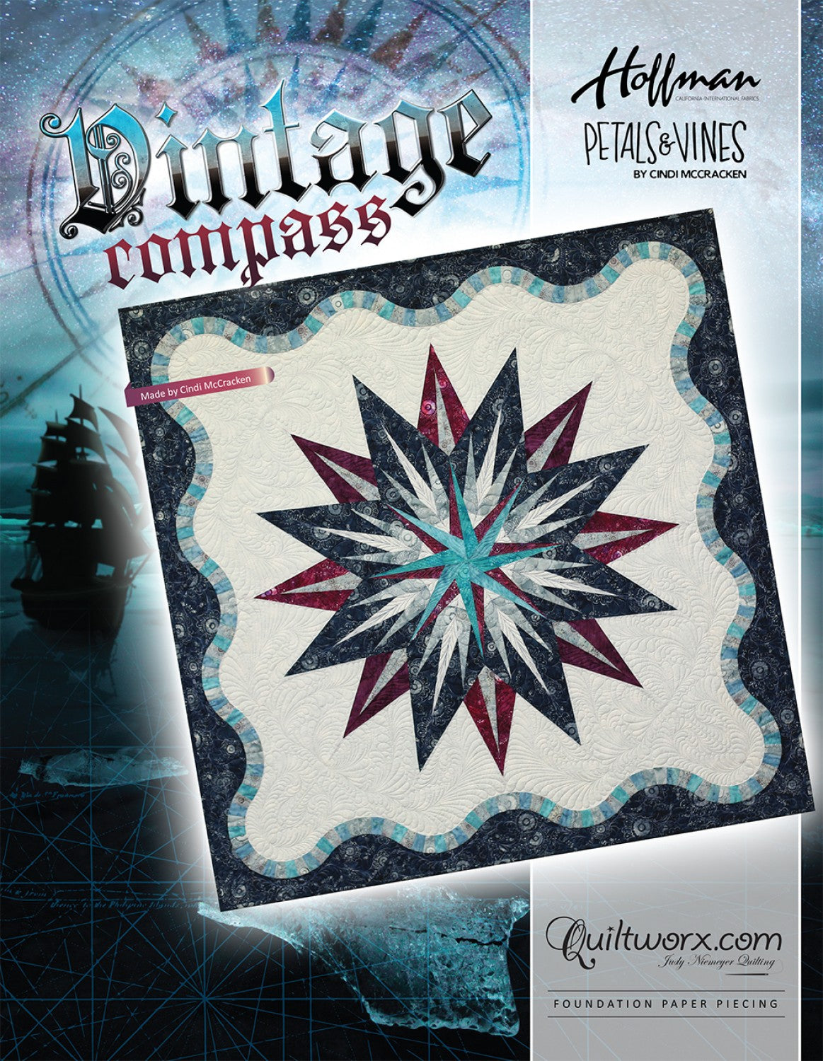 Vintage Compass - Foundation Paper Piecing # JNQ133P - Special Order