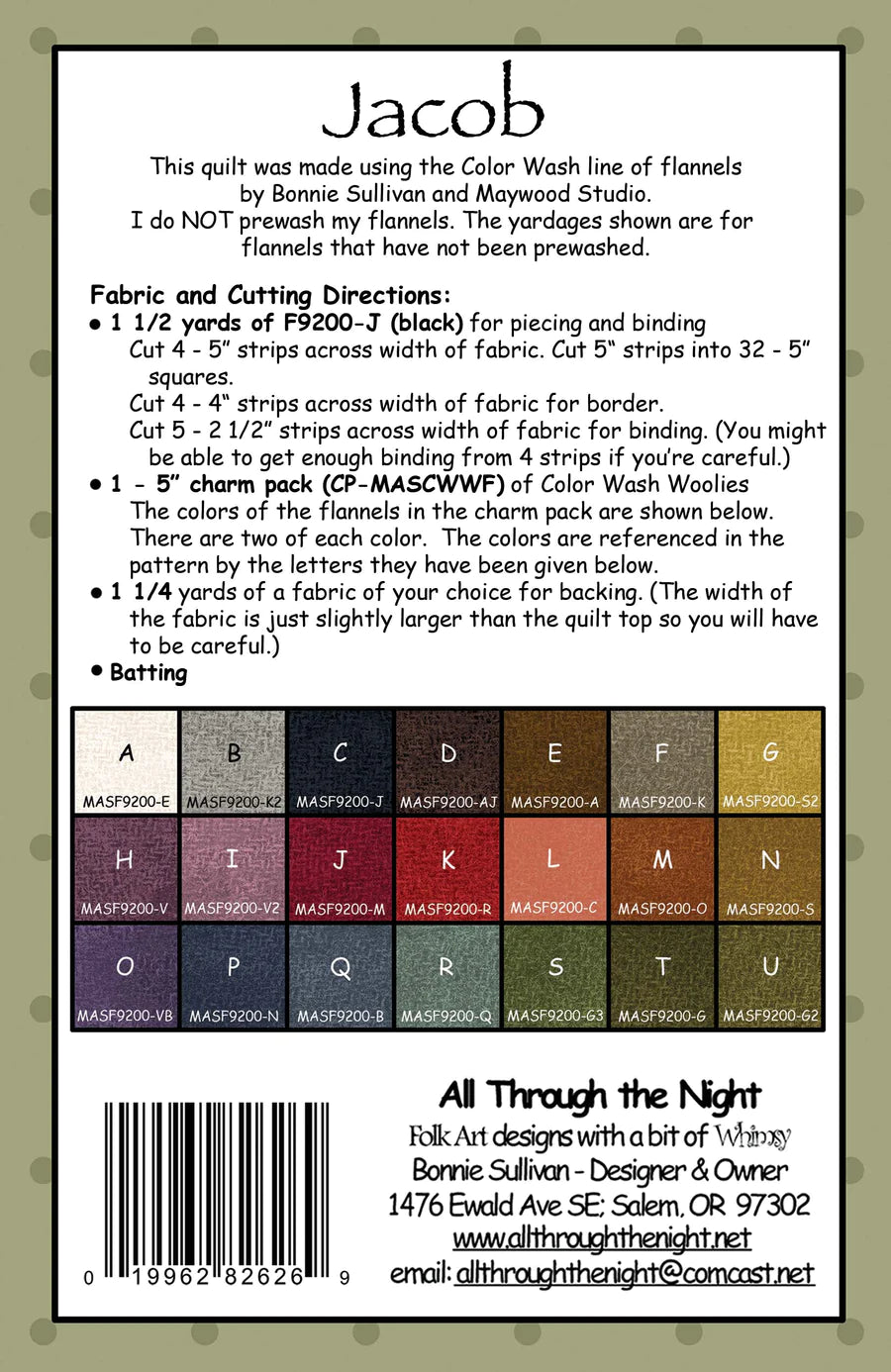 Jacob Quilt Pattern by All Through The Night