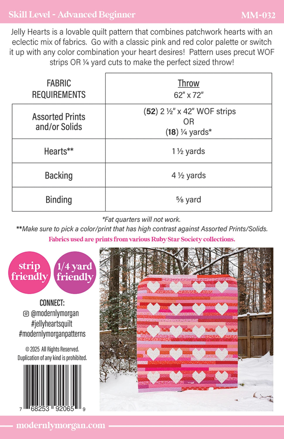 Jelly Hearts Quilt Pattern by Modernly Morgan