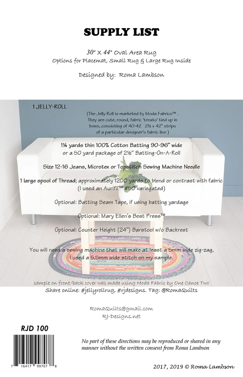 Jelly Roll Rug Pattern by Roma Lambson