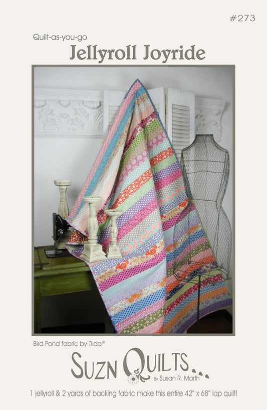 Jellyroll Joyride Quilt As You Go Quilt Pattern by Suzn Quilts