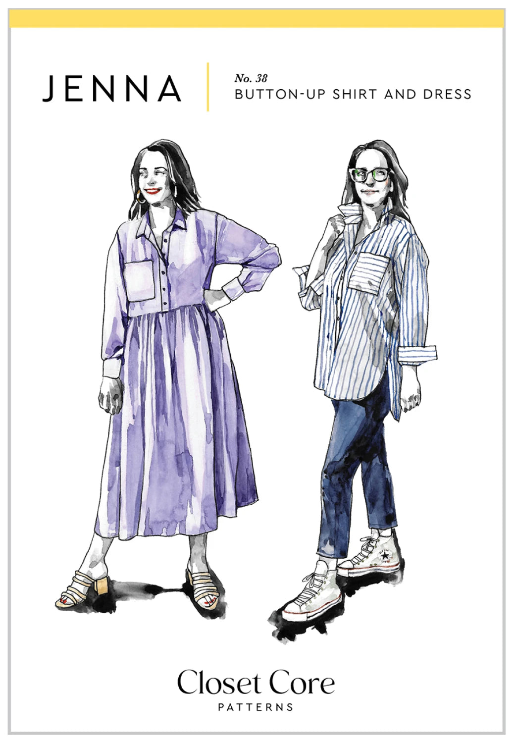 Jenna Button Up Shirt & Dress Pattern by Closet Core Patterns - Special Order
