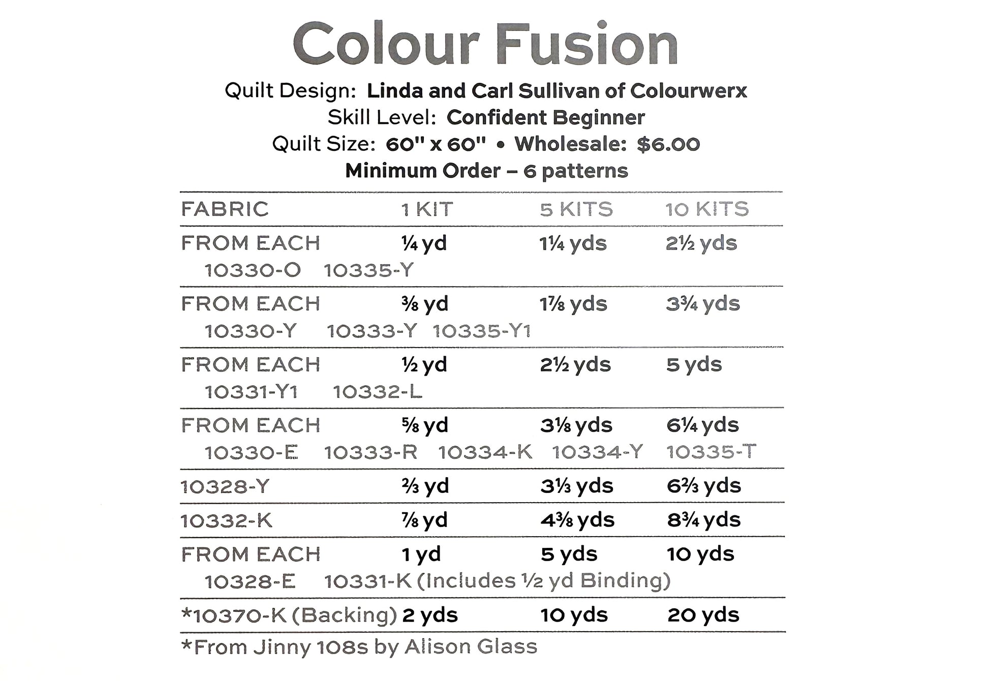 Jinny by Alison Glass : Colour Fusion Quilt Kit