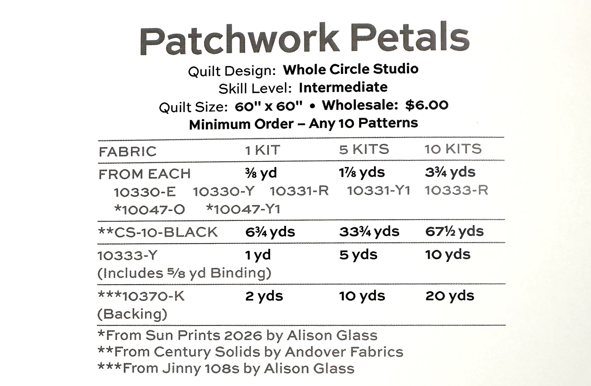 Jinny by Alison Glass : Patchwork Petals Quilt Kit