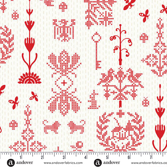 Jinny by Alison Glass : Redwork Cherry A-10334-R