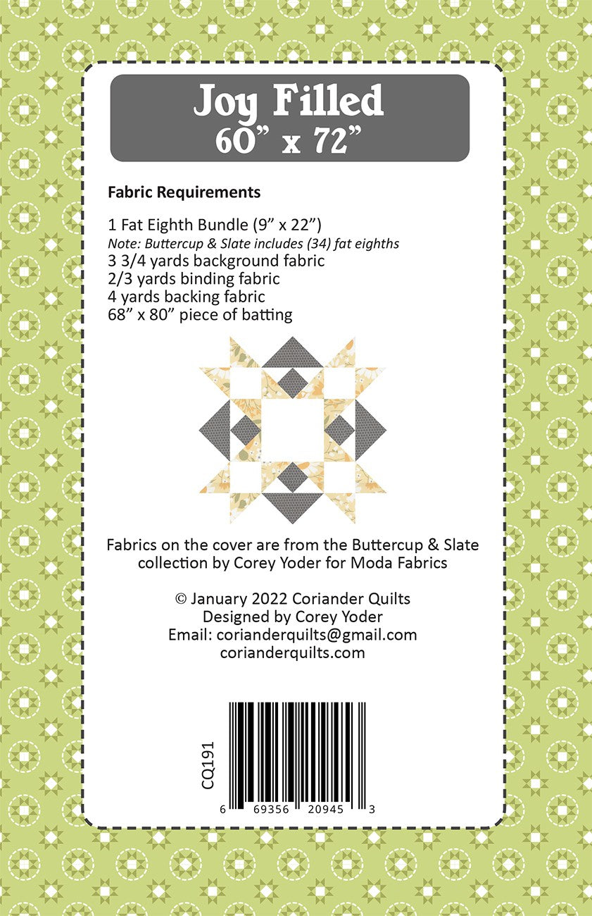 Joy Filled Quilt Pattern by Coriander Quilts - Special Order