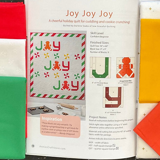 Joy Joy Joy Quilt Kit featuring Ruby + Bee Solids - 1 Left!