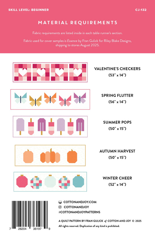 Joyful Holidays Table Runner Pattern by Cotton and Joy