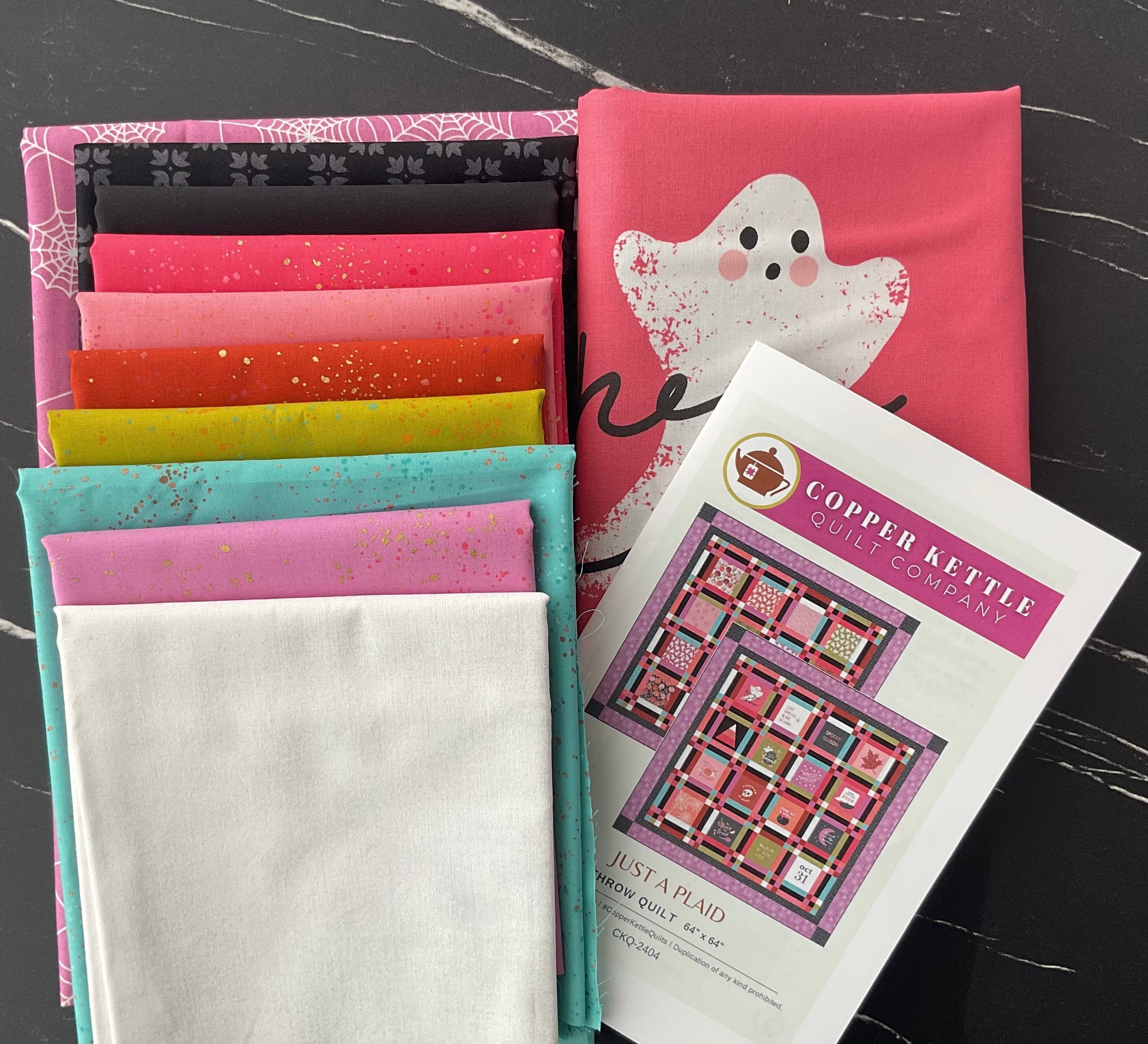 Just A Plaid Halloween Quilt Kit featuring Hey Boo by Lella Boutique