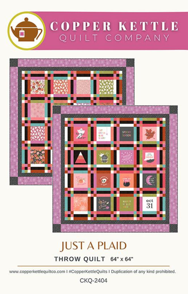 Just A Plaid Halloween Quilt Kit featuring Hey Boo by Lella Boutique