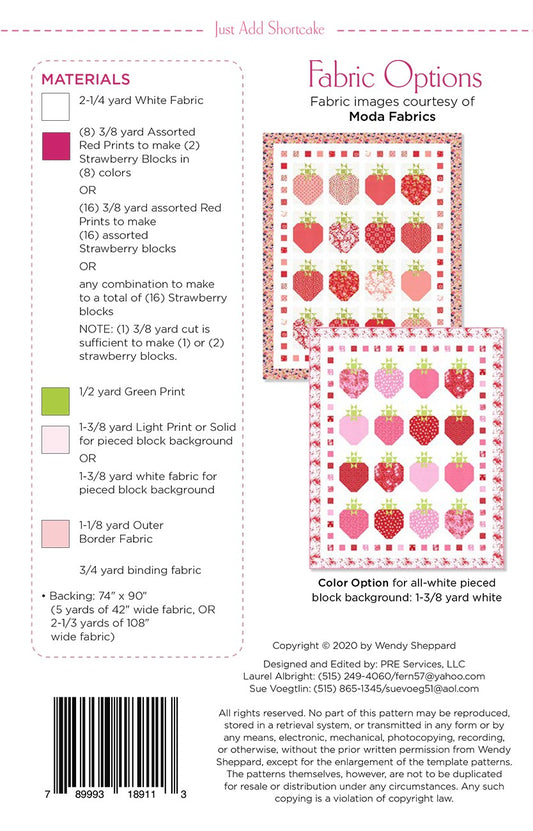 Just Add Shortcake Quilt Pattern by Wendy Sheppard