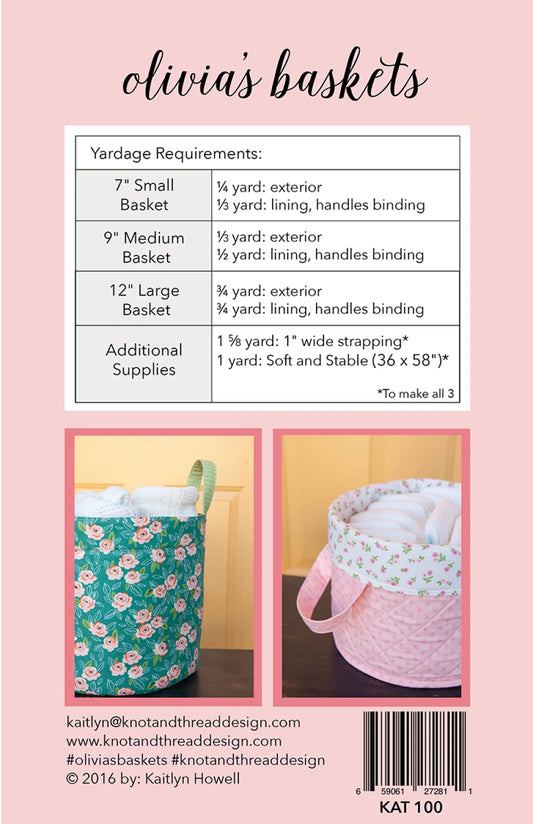 Olivias Baskets Pattern by Knot & Thread Design