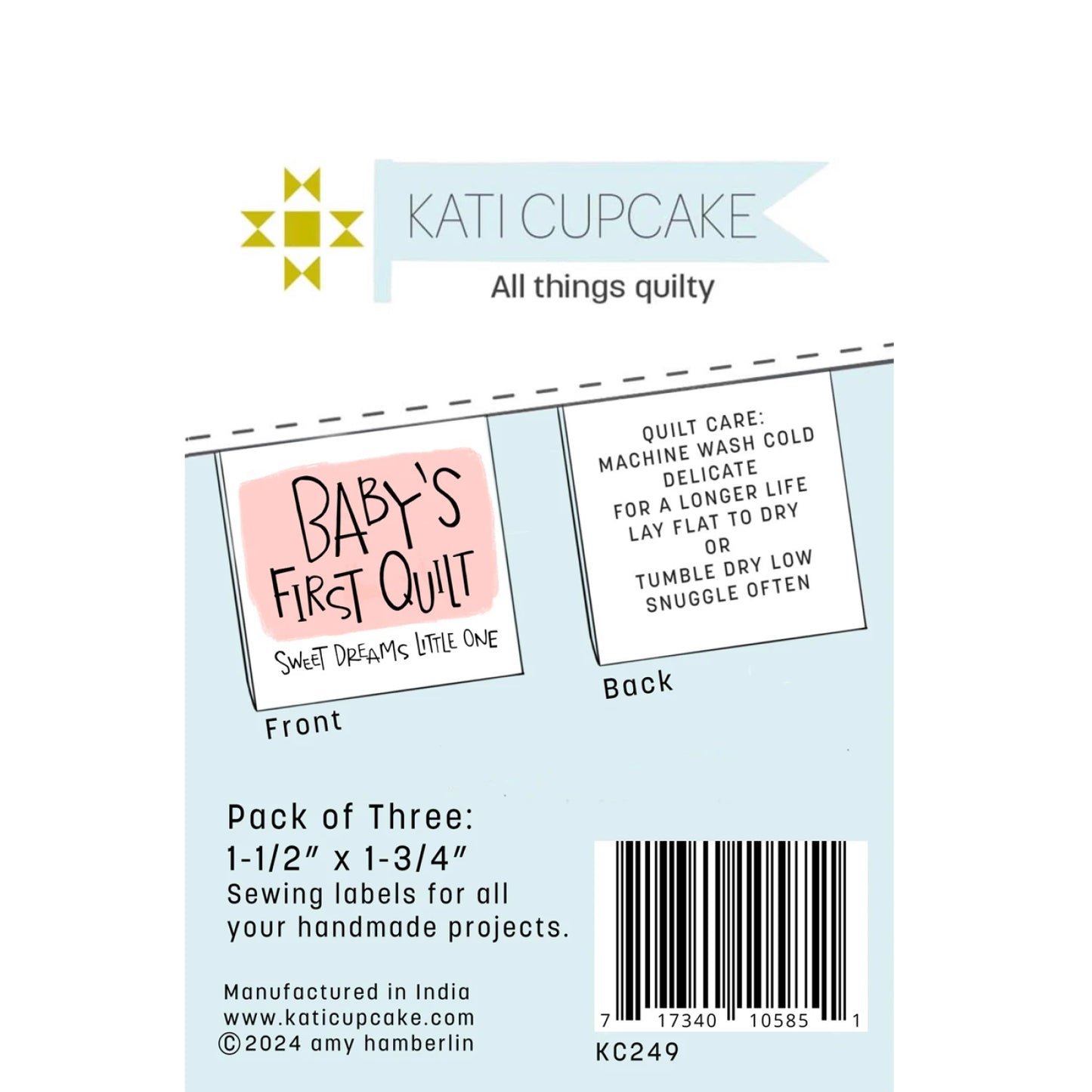 Baby's First Quilt Label Pack Pink by Kati Cupcake