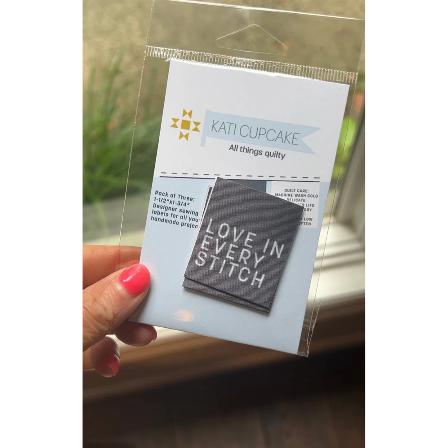 Love In Every Stitch Grey Sew In Labels by Kati Cupcake