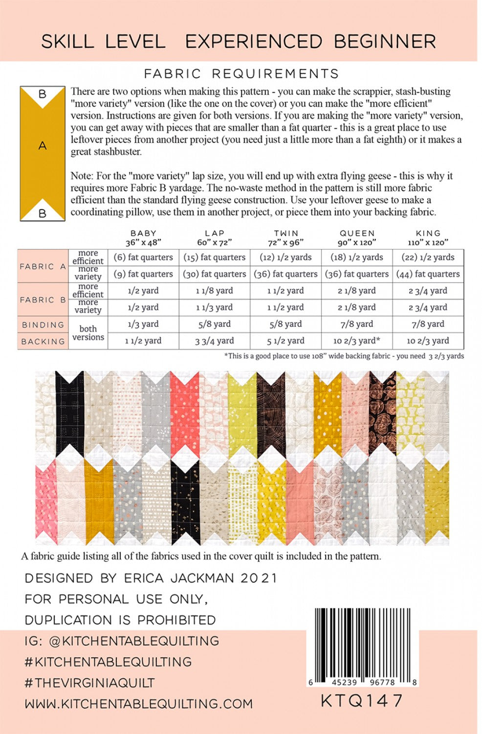 The Virginia Quilt Pattern # KTQ147 - Special Order