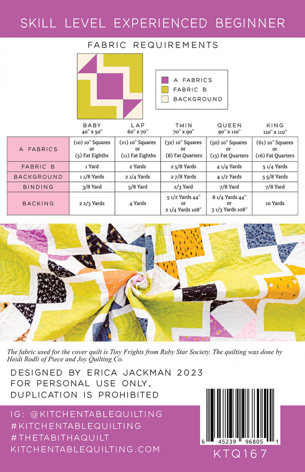 The Tabitha Quilt Pattern # KTQ167 - Special Order