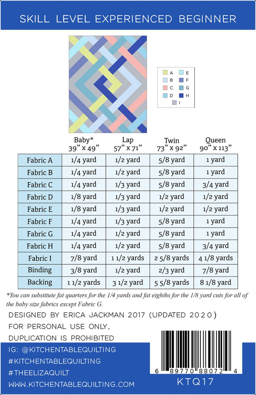 The Eliza Quilt Pattern # KTQ17 - Special Order