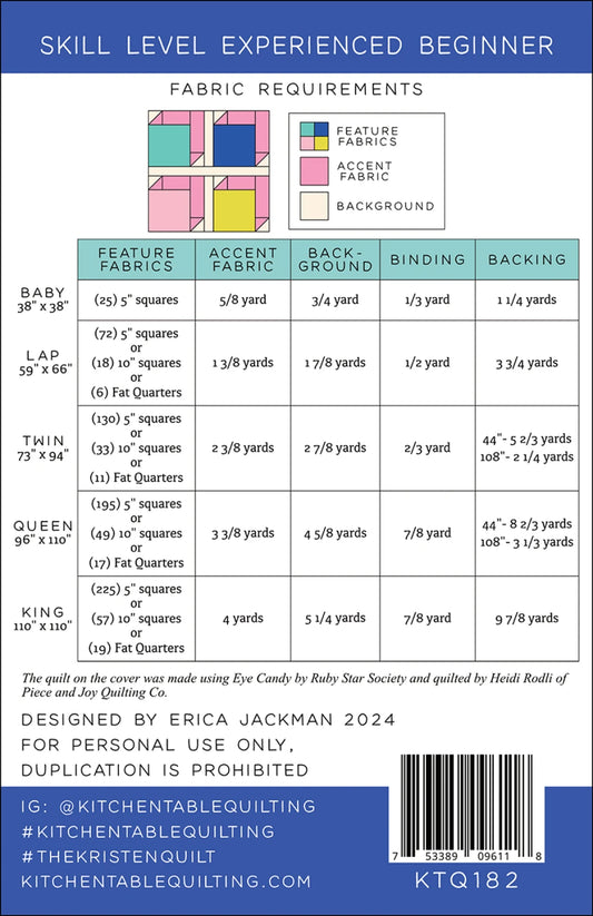 The Kristen Quilt Pattern by Kitchen Table Quilting