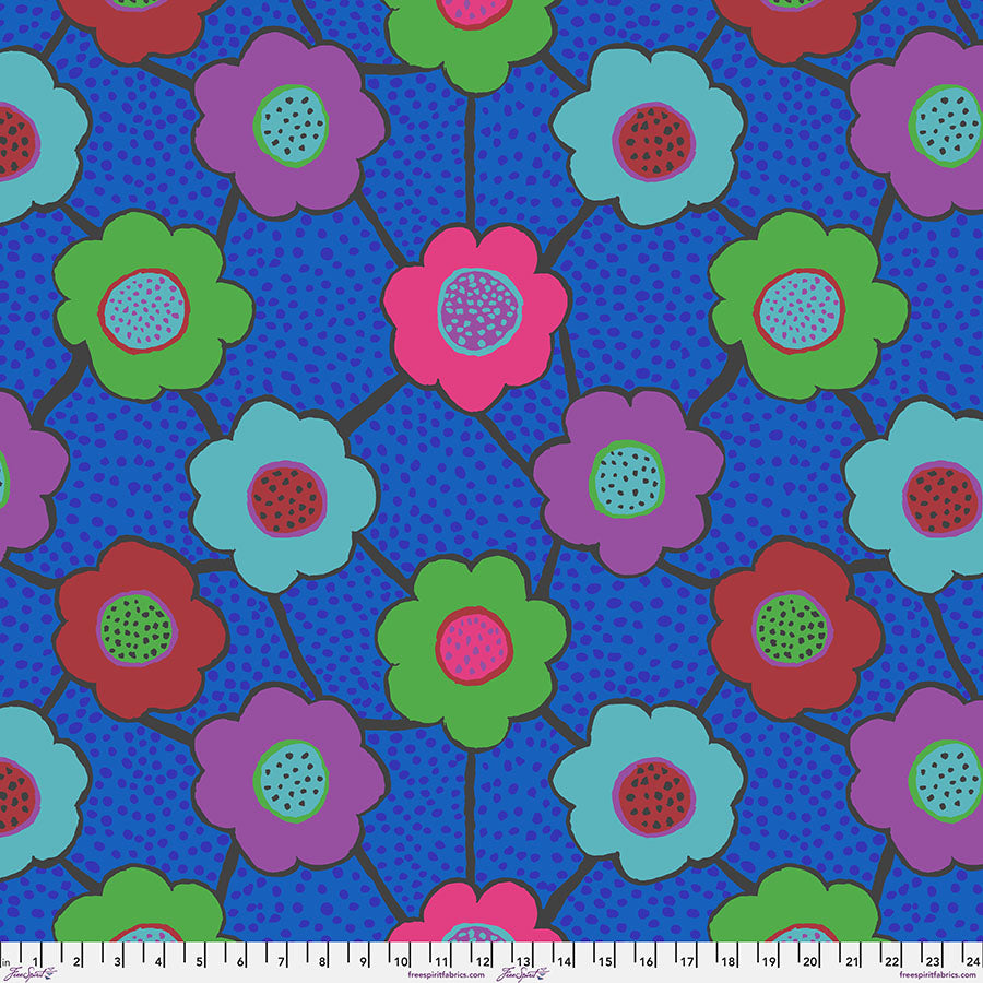 Kaffe Fassett Collective August 2025 : Floral Connections Blue PWBM099.BLUE (Estimated Arrival August 2025)