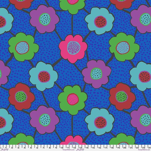 Kaffe Fassett Collective August 2025 : Floral Connections Blue PWBM099.BLUE