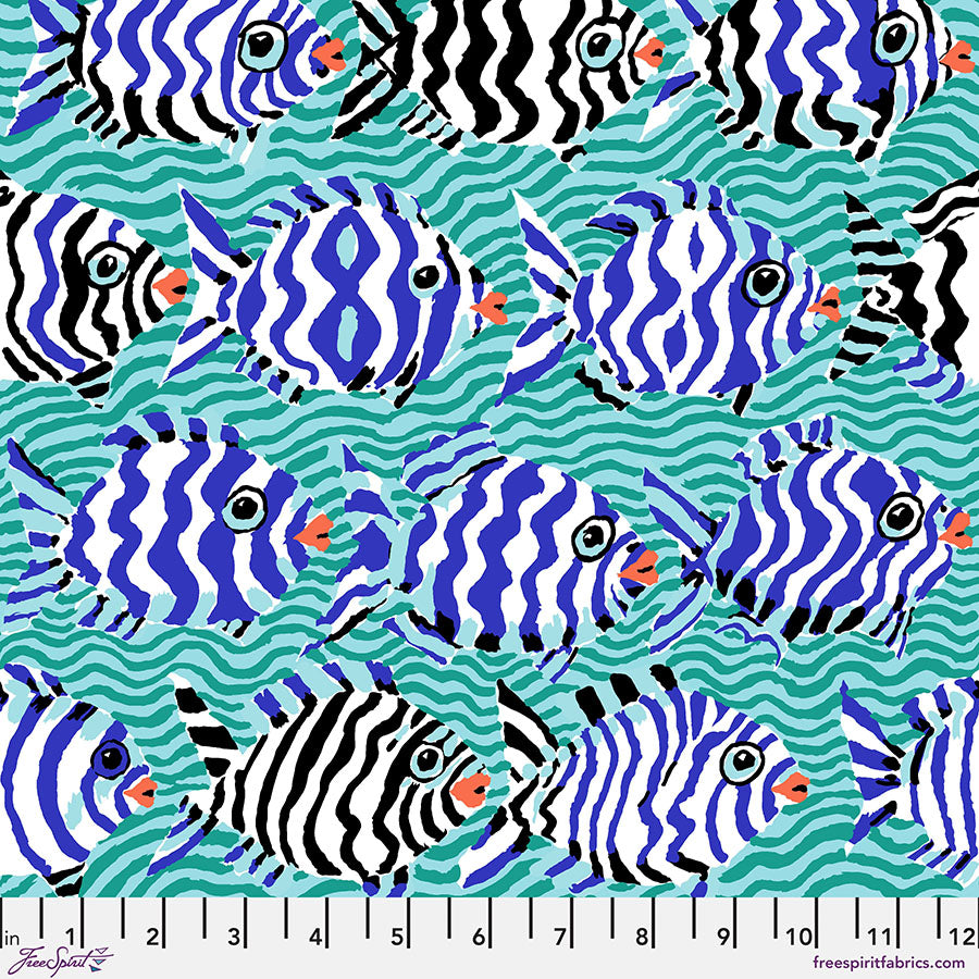 Kaffe Fassett Collective August 2025 : Minnows Aqua PWBM100.AQUA (Estimated Arrival August 2025)